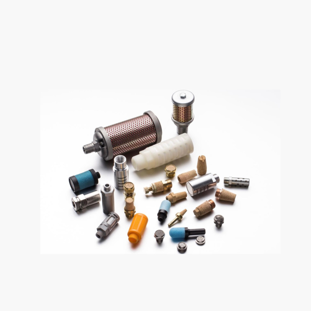  Bronze Stainless Steel Fiber Sintered Pneumatic Silencer Muffler Filter Element Noise Reduce